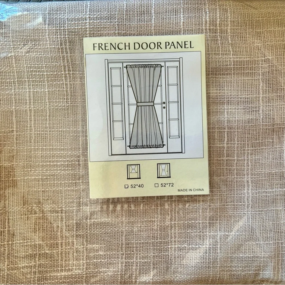 Beige French Door Panel Curtain NEW